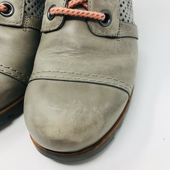 SOREL Women's US Size 9 Dove Gray 1964 PDX Premium Wedge Pink Lace-up Boots - Picture 5 of 9